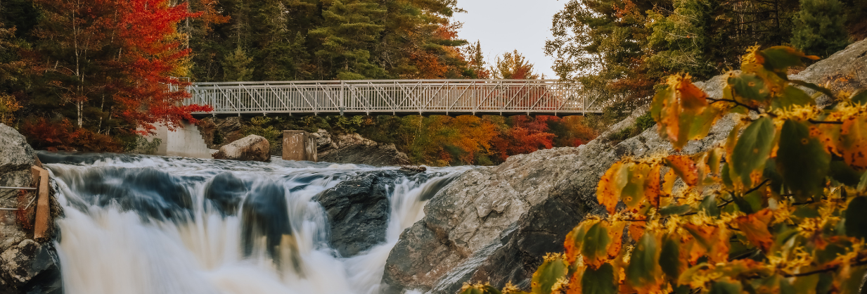 Bridge over a water fall
