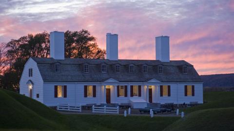 A photo of a historic building at the Fort Anne National Historic Site