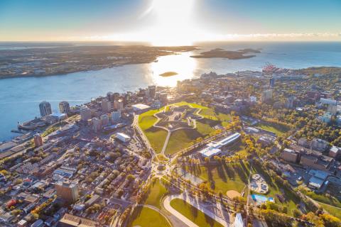 Overview of Halifax, focused on the Historic Citadel