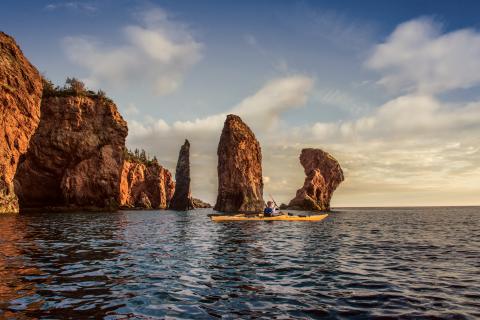 The three sisters located off the coast of Chignecto Provincial Park