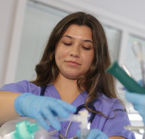 young lady working in hospital
