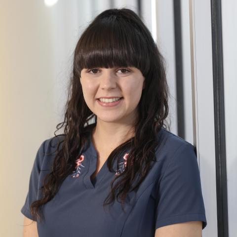 Sonographer in hallway