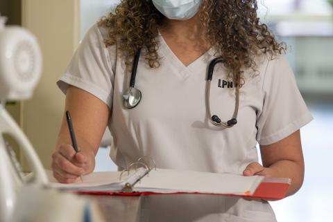 A LPN at work